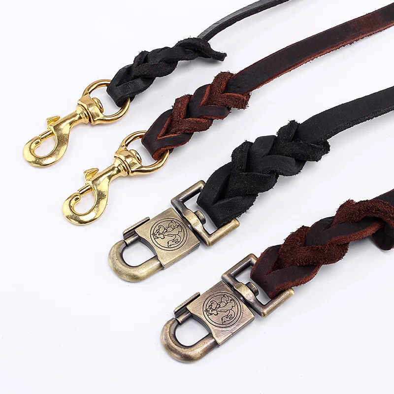 Genuine Leather Dog Leash - To - Leather Strap Quick Release บทวิจารณ์และราคา