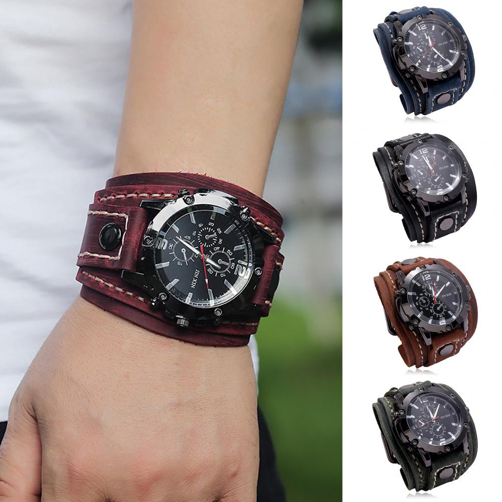 Retro Mens Quartz Watch Round  - Leather Watch Band Men บทวิจารณ์และราคา