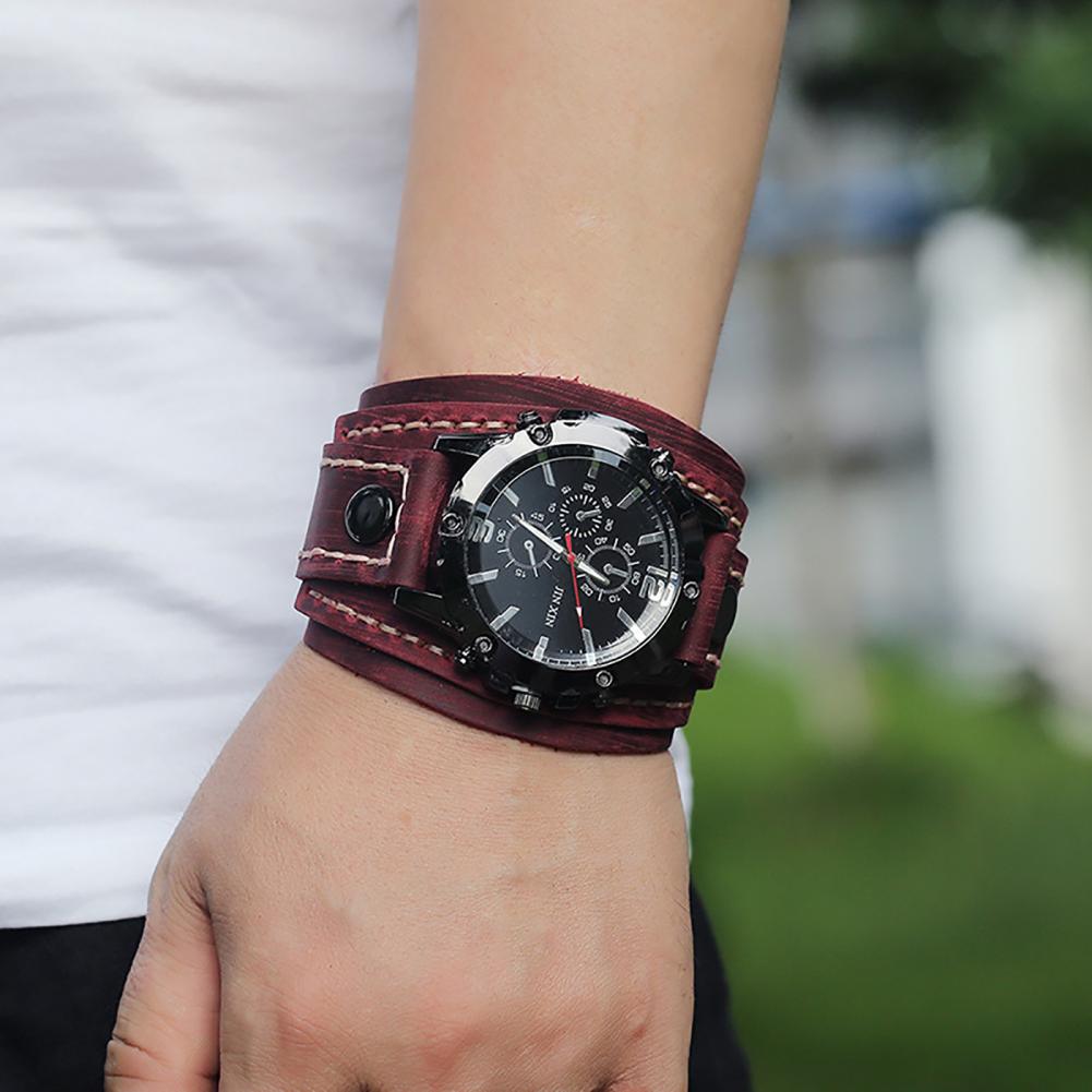 Retro Mens Quartz Watch Round  - Leather Watch Band Men บทวิจารณ์และราคา