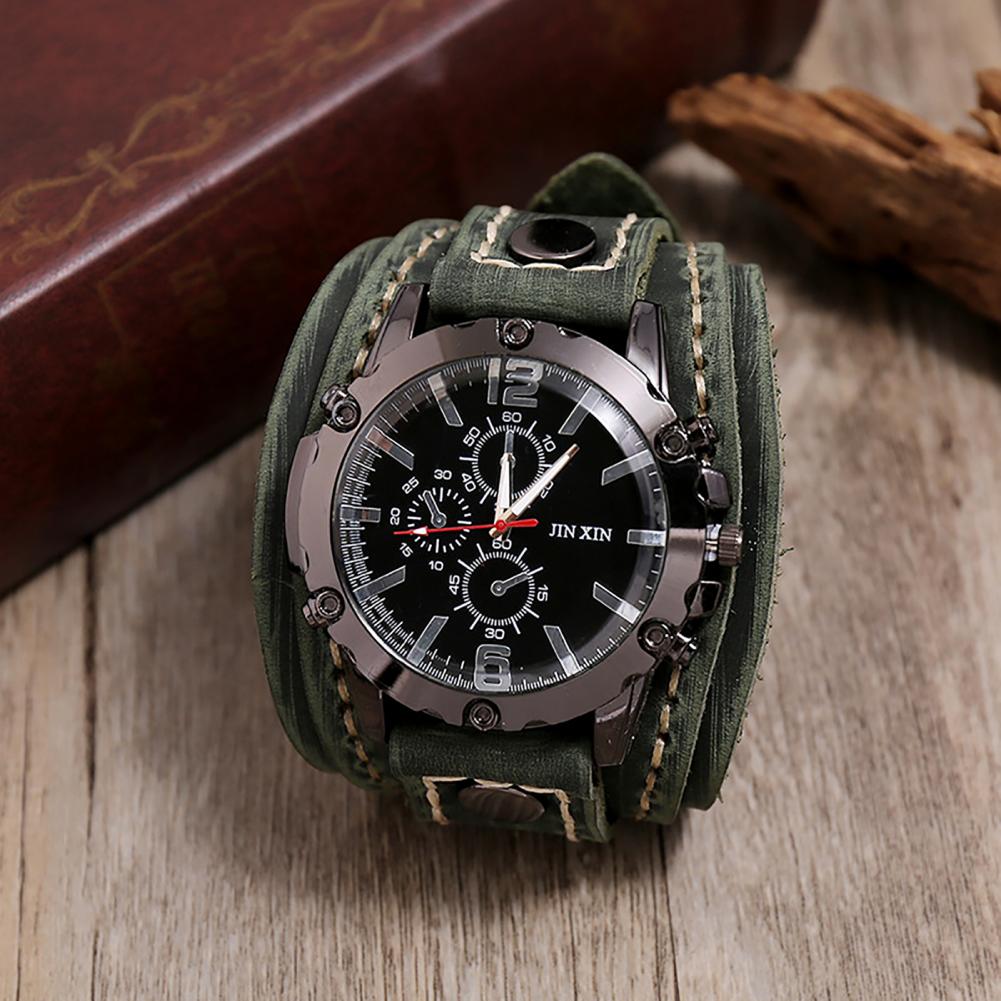 Retro Mens Quartz Watch Round  - Leather Watch Band Men บทวิจารณ์และราคา