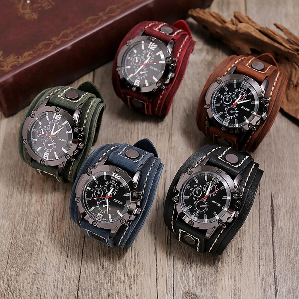 Retro Mens Quartz Watch Round  - Leather Watch Band Men บทวิจารณ์และราคา