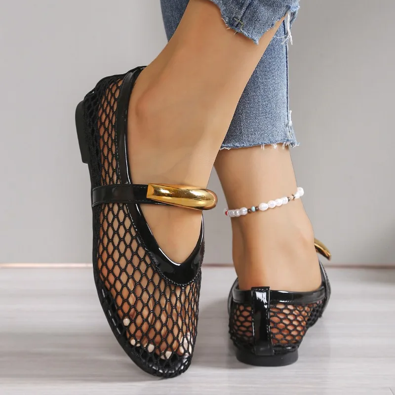 Women's Breathable Summer Roun - Mesh Strap Metal บทวิจารณ์และราคา