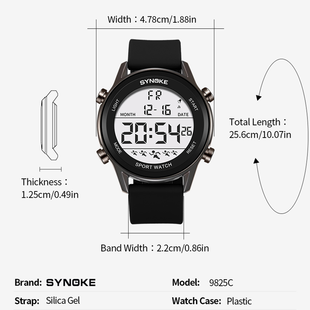 Digital Watches For Men Waterp - Rubber Strap Diver บทวิจารณ์และราคา