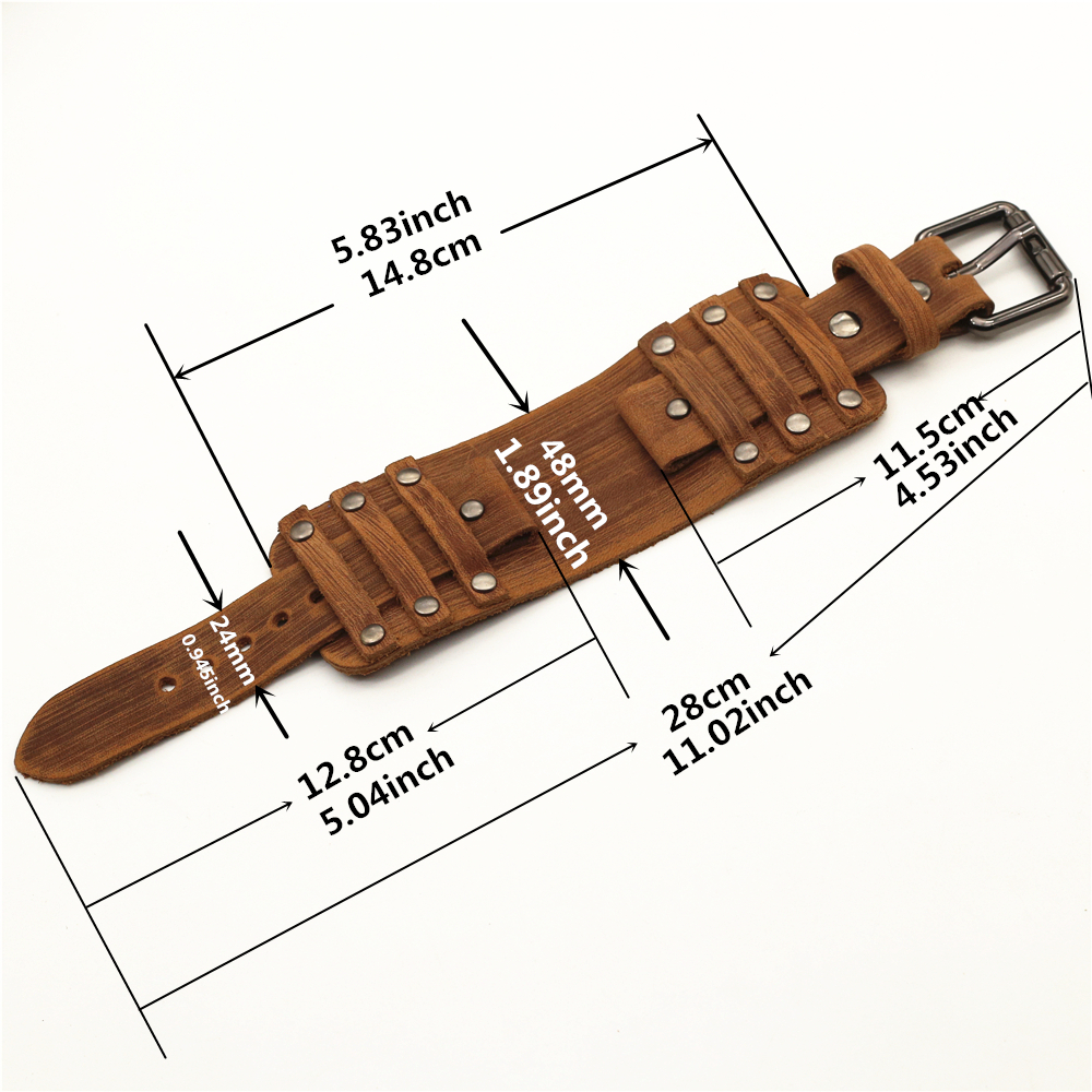 Punk Leather Watch Strap for M - Tropic Strap Vintage บทวิจารณ์และราคา