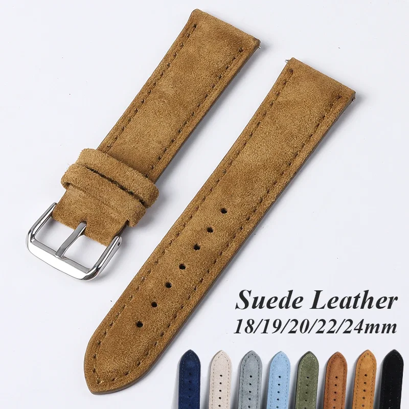 Suede Genuine Leather Watchban - Suede Strap Watch บทวิจารณ์และราคา