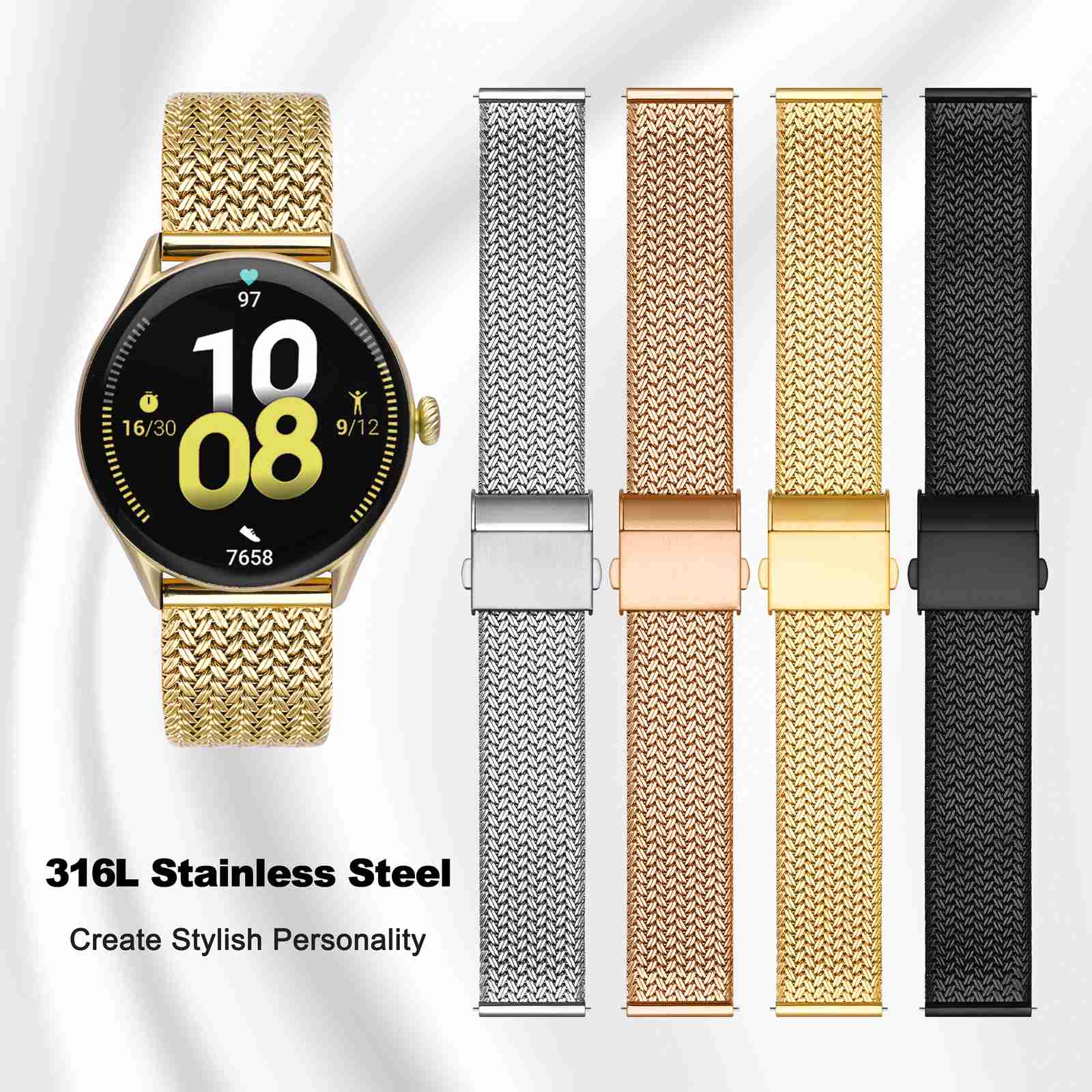 WOCCI Metal Watch Bands 316L S - Mesh Strap Metal บทวิจารณ์และราคา