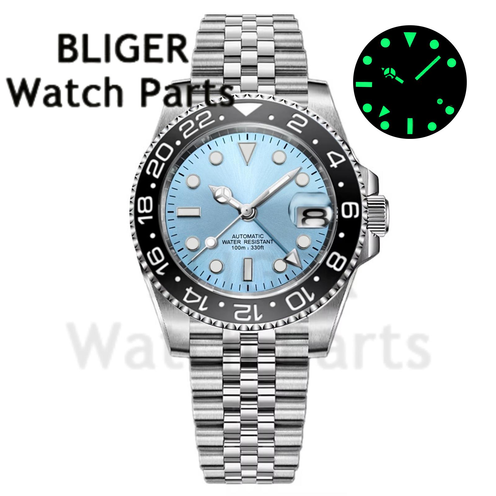 Custom Fashion GMT 40mm Men NH - Stainless Bracelet Diver บทวิจารณ์และราคา