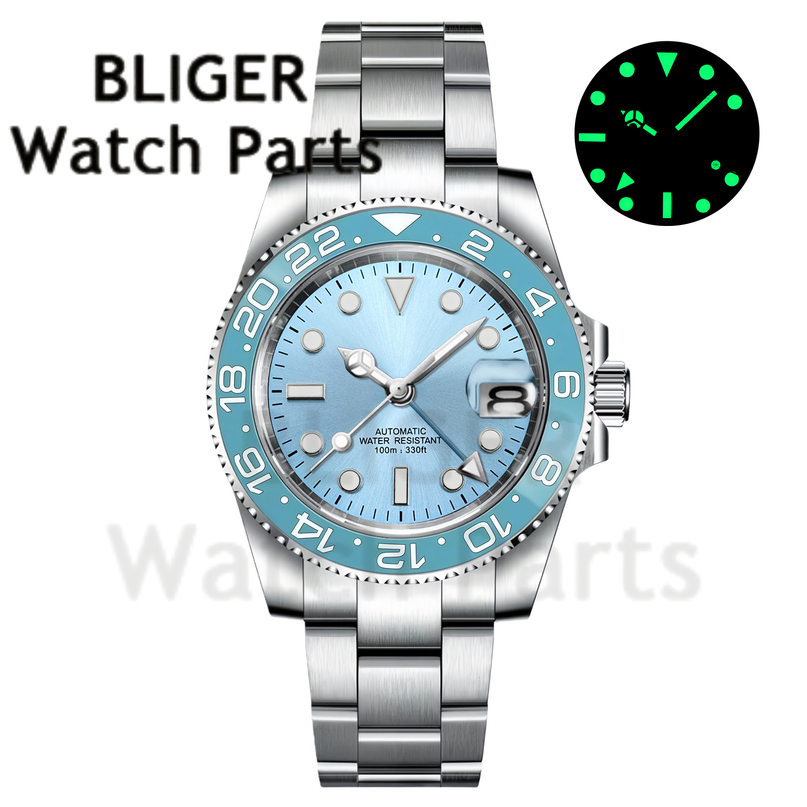 Custom Fashion GMT 40mm Men NH - Stainless Bracelet Diver บทวิจารณ์และราคา